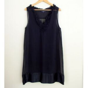 Gap Black Silk Georgette Chiffon Dress M